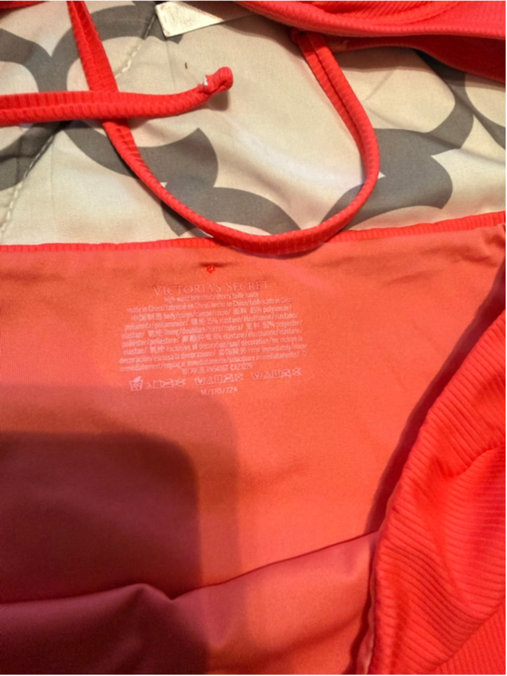 Women's Victoria's Secret Red Ribbed Bikini Set M - Picture 4 of 6